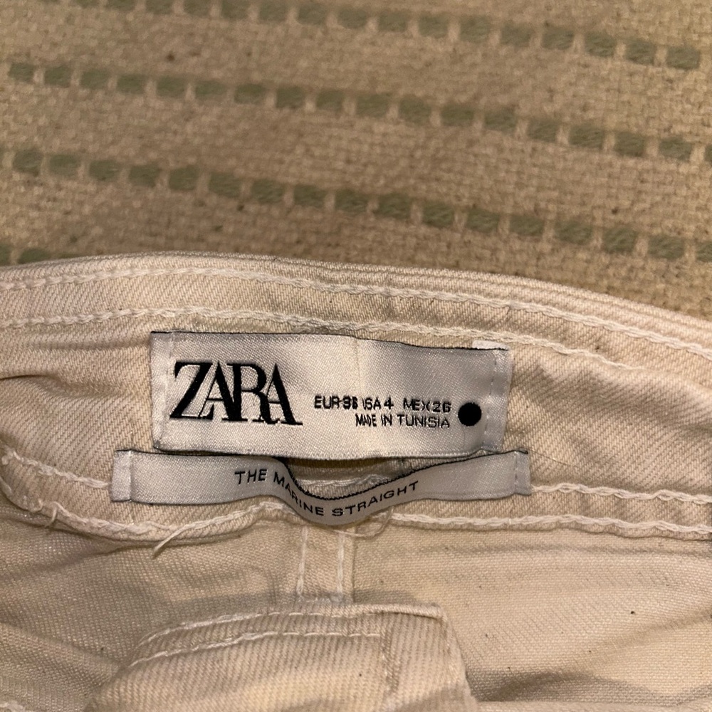 Zara High Waisted Marine Straight Tan Pants